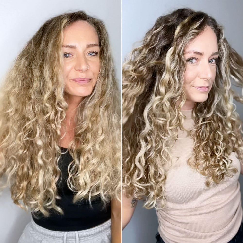 Love Ur Curls uso en baño durante rutina para resultados consistentes