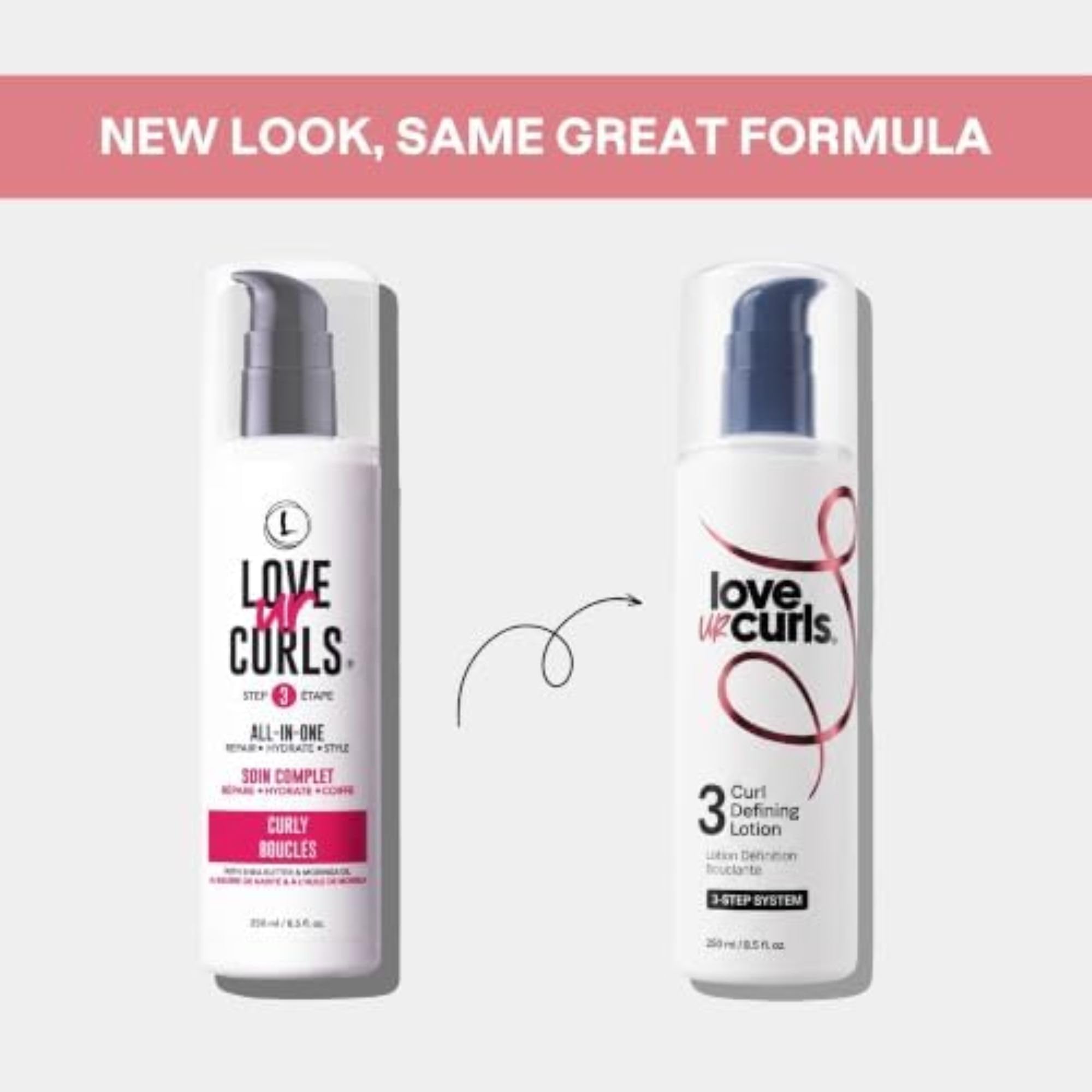Love Ur Curls comparación antes y después con rizos más definidos y brillo