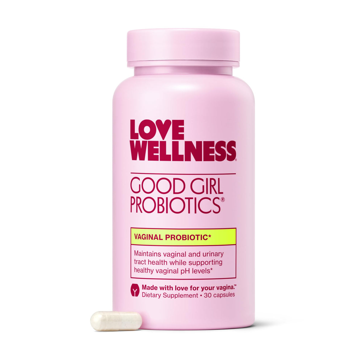 Love Wellness envase frontal Good Girl muestra diseño y dosis diaria
