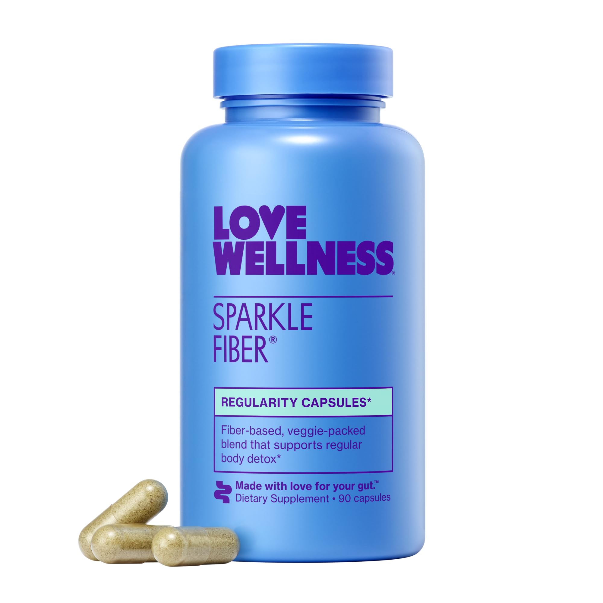 Love Wellness frasco frontal del producto mostrando 90 cápsulas y beneficios
