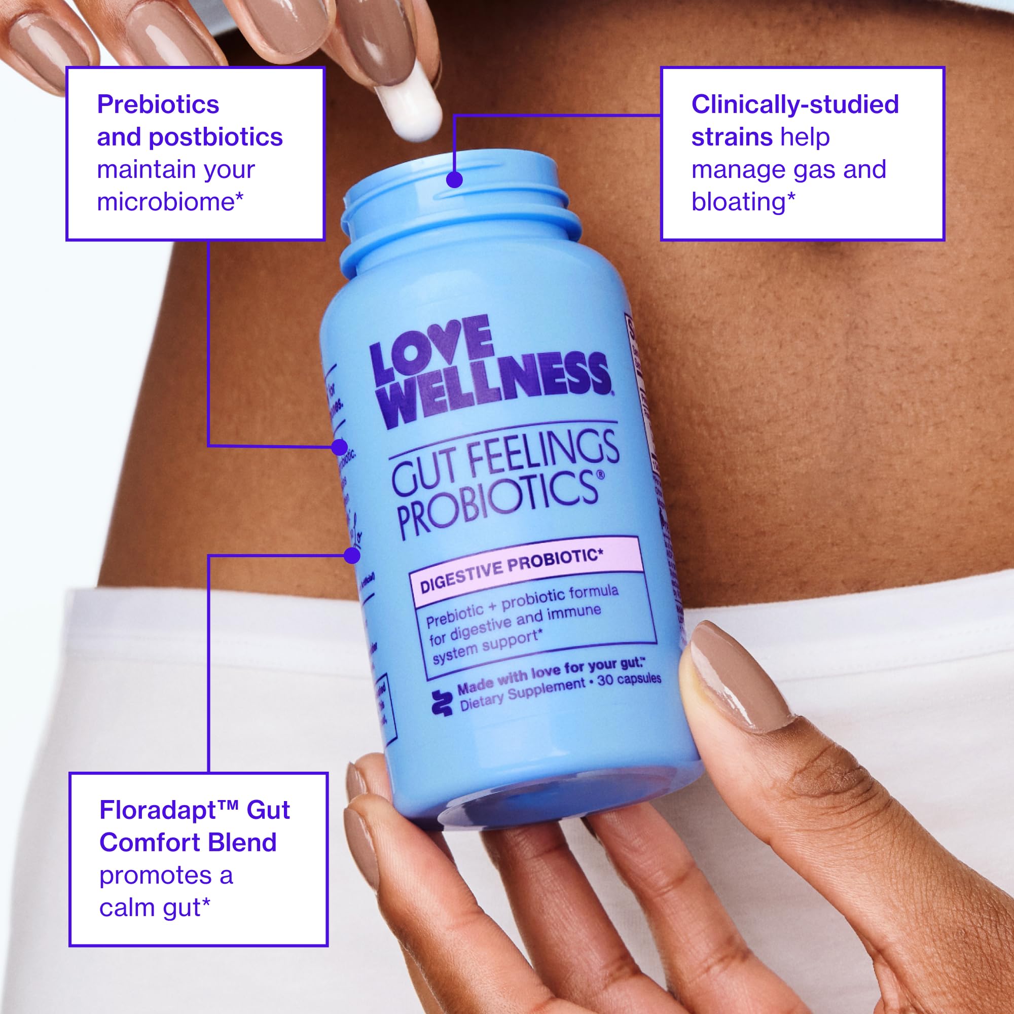 Love Wellness producto en una cocina como parte de una rutina diaria saludable