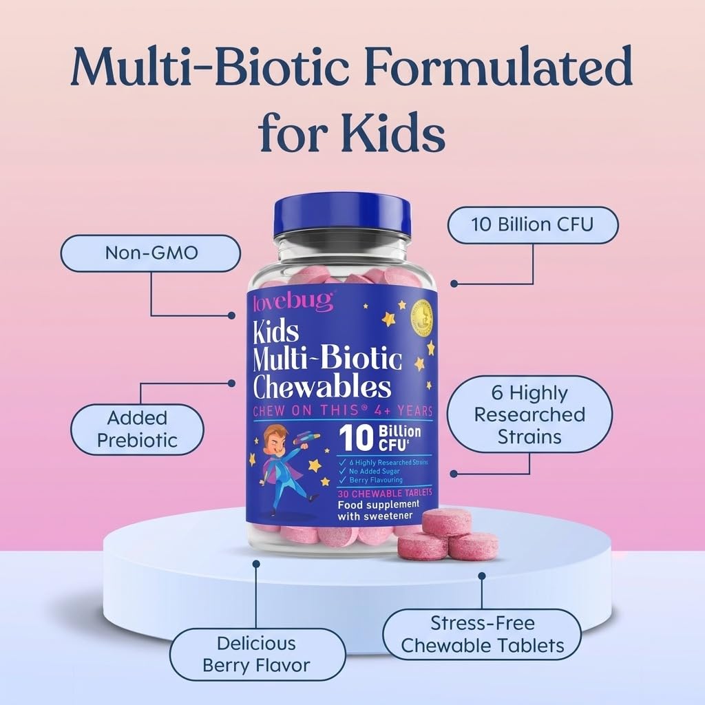 LOVEBUG chewable in a child's hand demonstrating size and dose