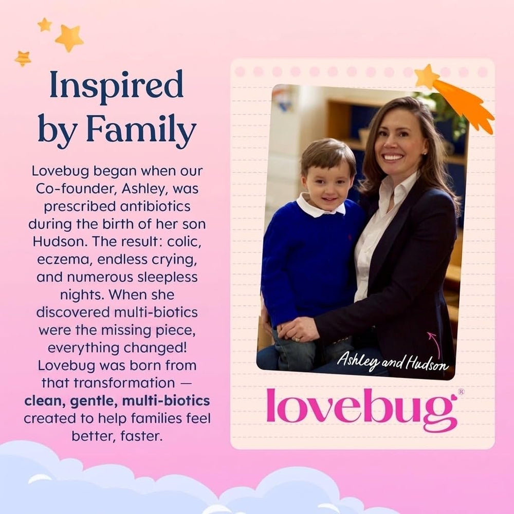 LOVEBUG bottle on a family breakfast table encouraging daily use