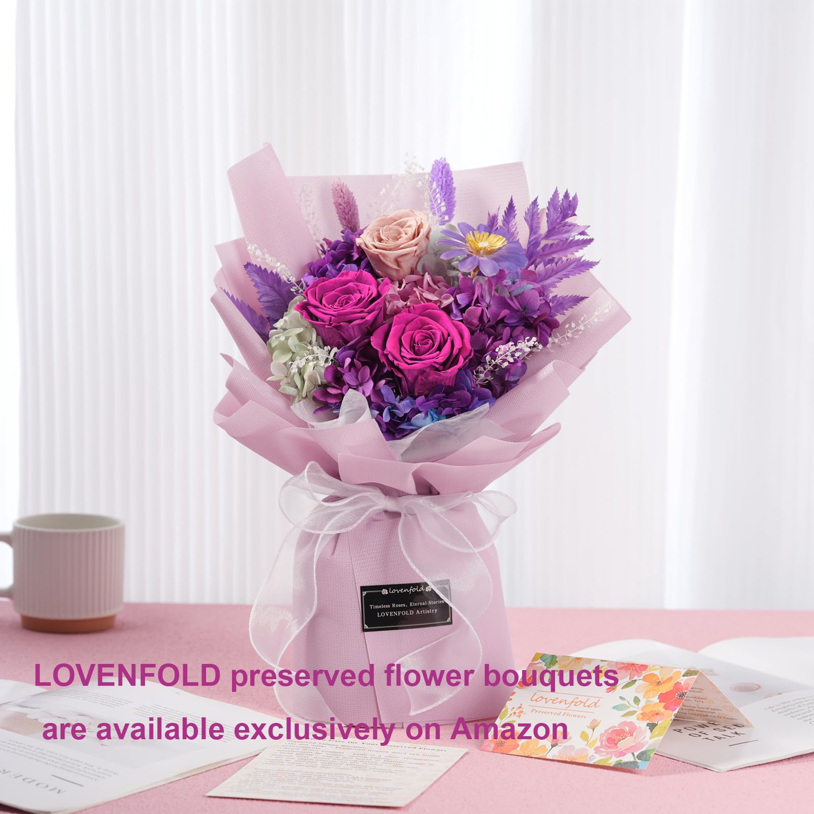 lovenfold arreglo colocado en jarrón opcional, exhibición decorativa duradera