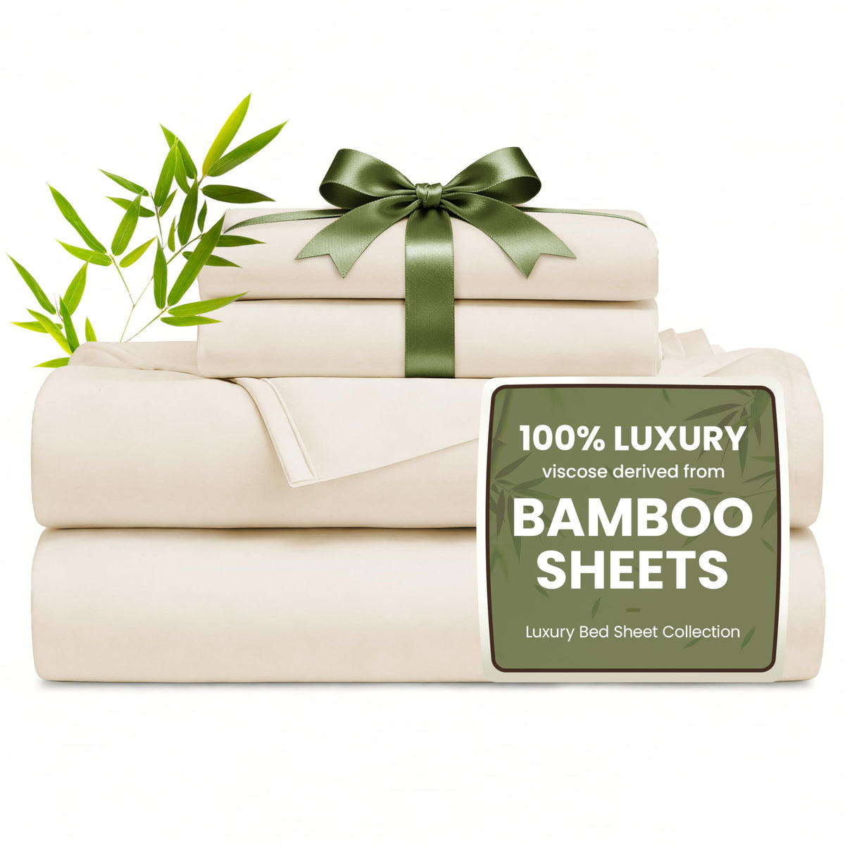 Love's cabin king sheet set front view showing full bedding and neat fit benefit: polished look