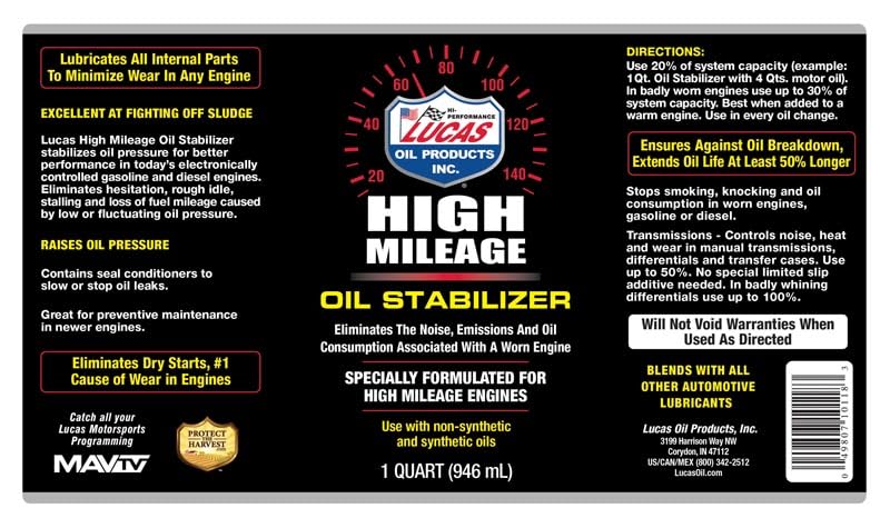 LUCAS OIL vertido en motor para mostrar aplicación fácil y segura