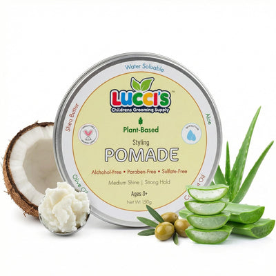 LUCCI’S CHILDRENS GROOMING SUPPLY envase frontal que muestra etiqueta clara y segura