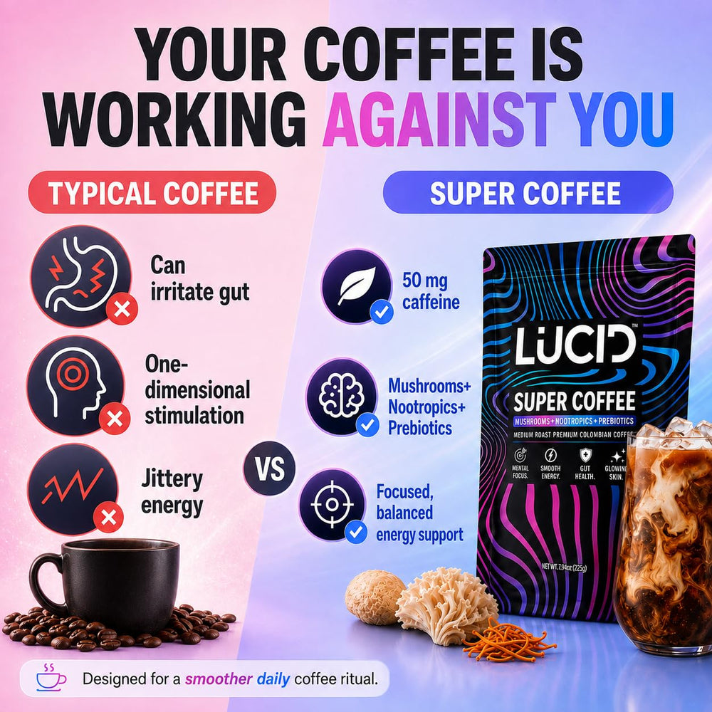 Lucid cucharada medida en mano mostrando porción práctica y portátil