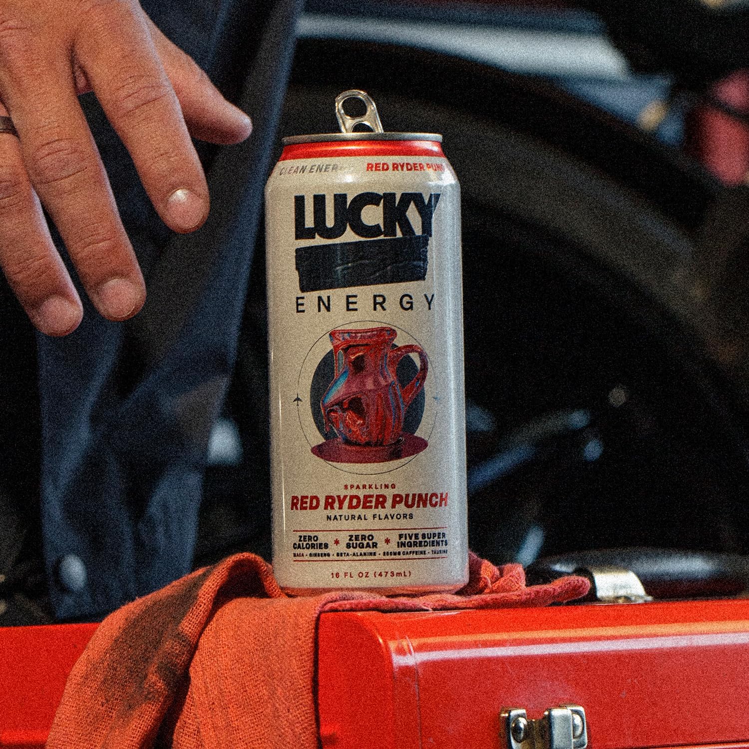 Lucky Energy ingredientes maca y ginseng destacando enfoque