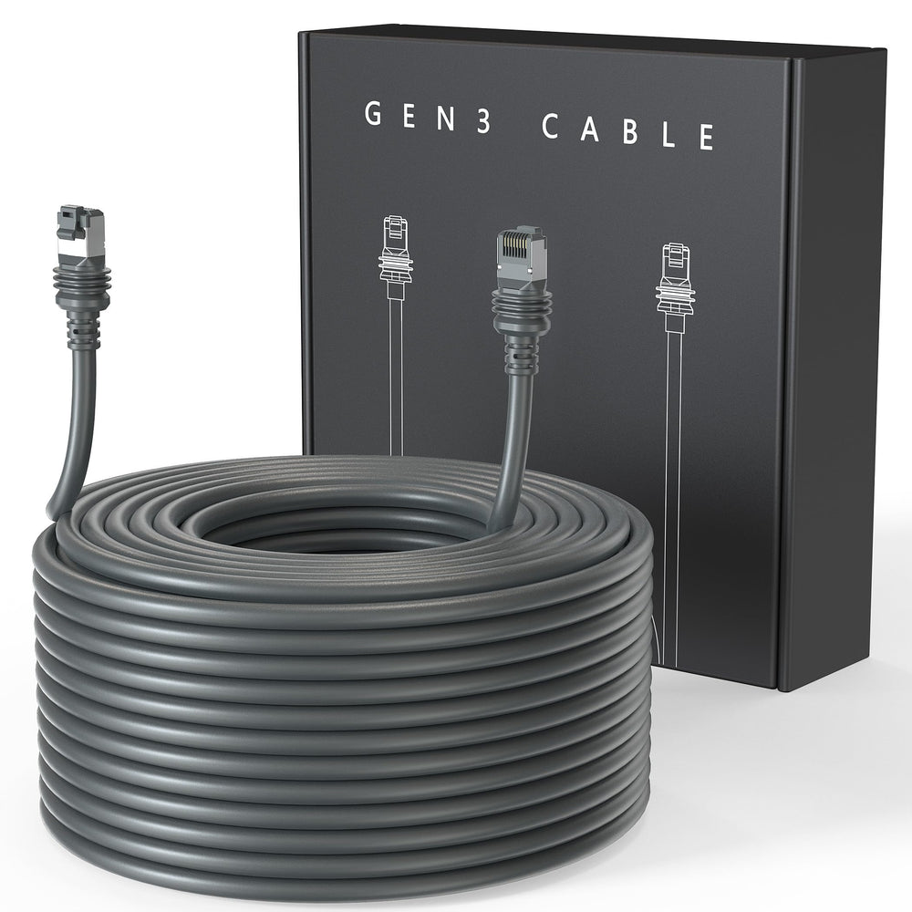 LUCMO cable Starlink empacado frontal mostrando longitud y compatibilidad