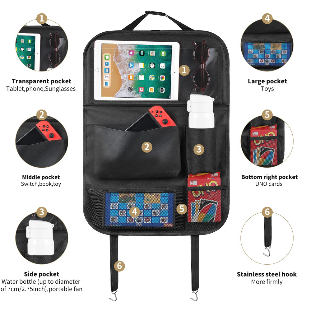 LUCMO organizer in family road trip setting enhancing passenger comfort