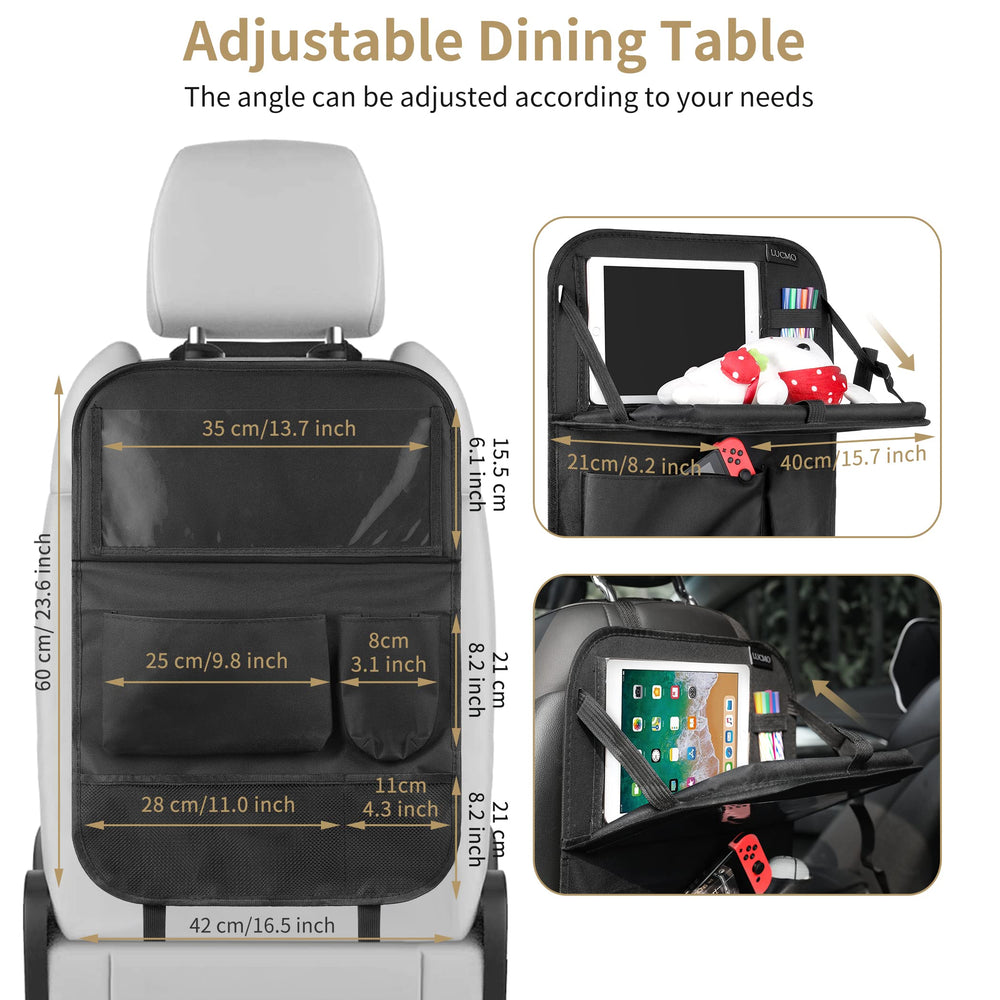 LUCMO organizer shown in SUV for size comparison and space-saving benefit
