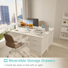 Lufeiya desk staged in bedroom demonstrating compact space-saving benefit