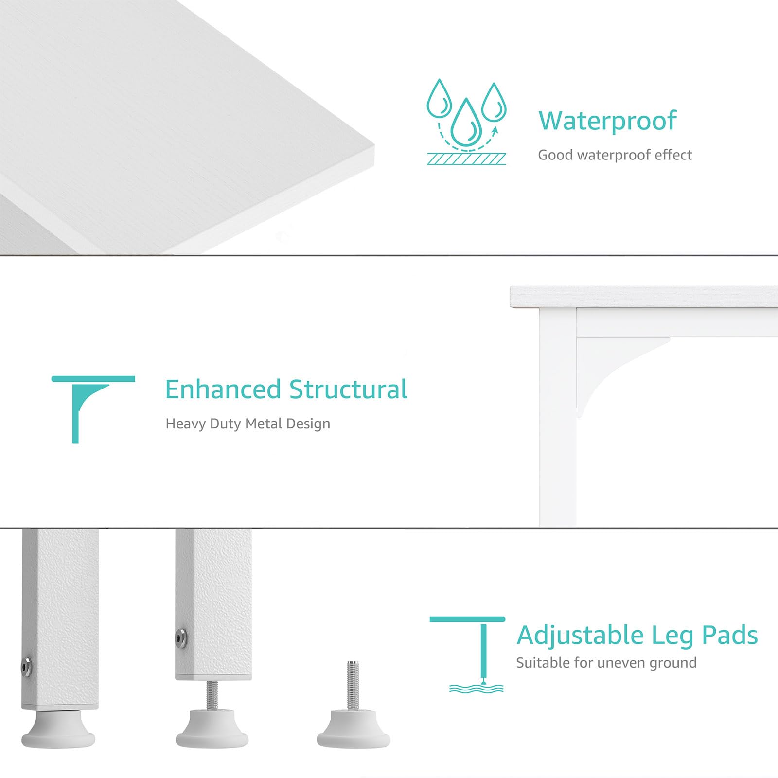 Lufeiya desk with measuring tape showing dimensions for fitting small rooms