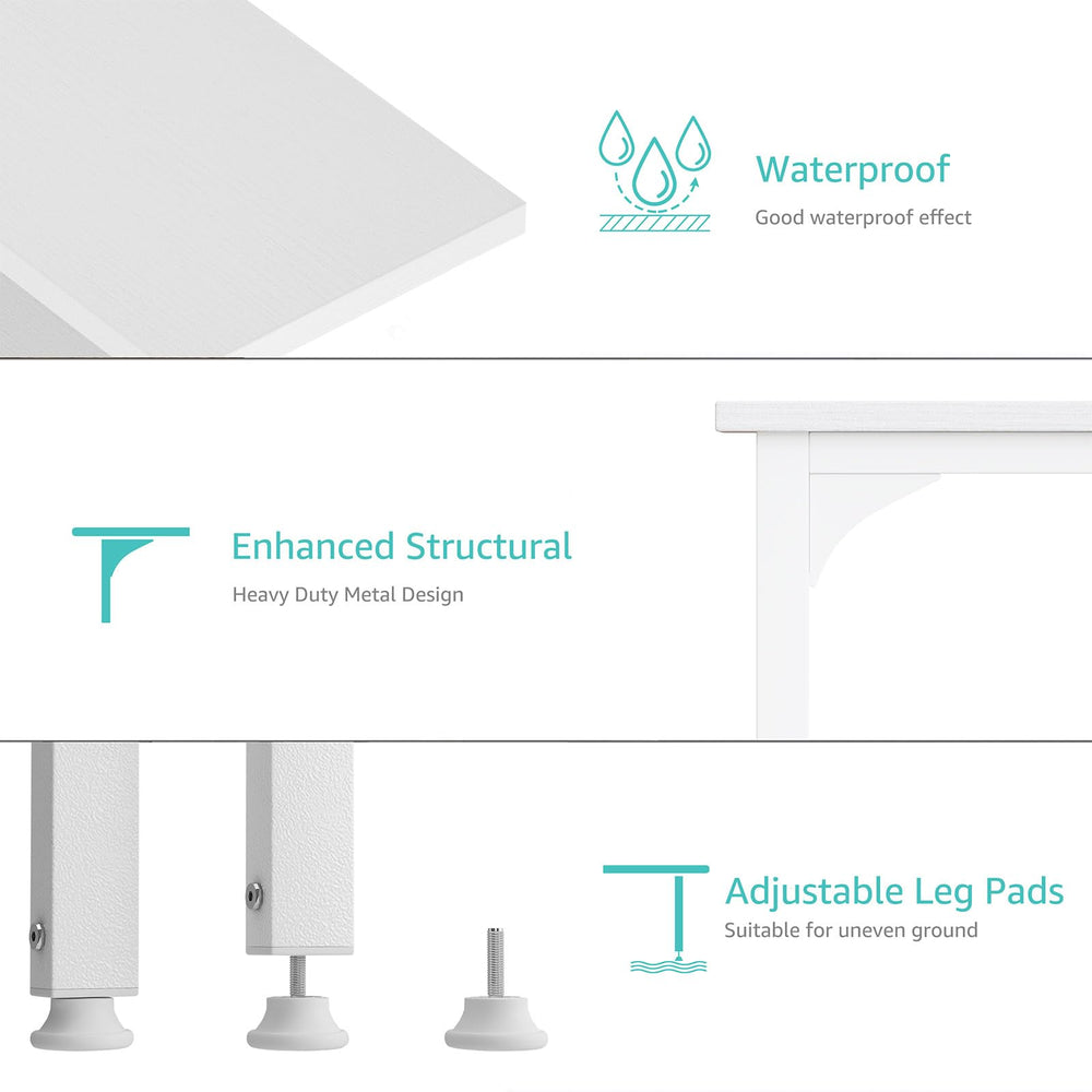 Lufeiya desk with measuring tape showing dimensions for fitting small rooms