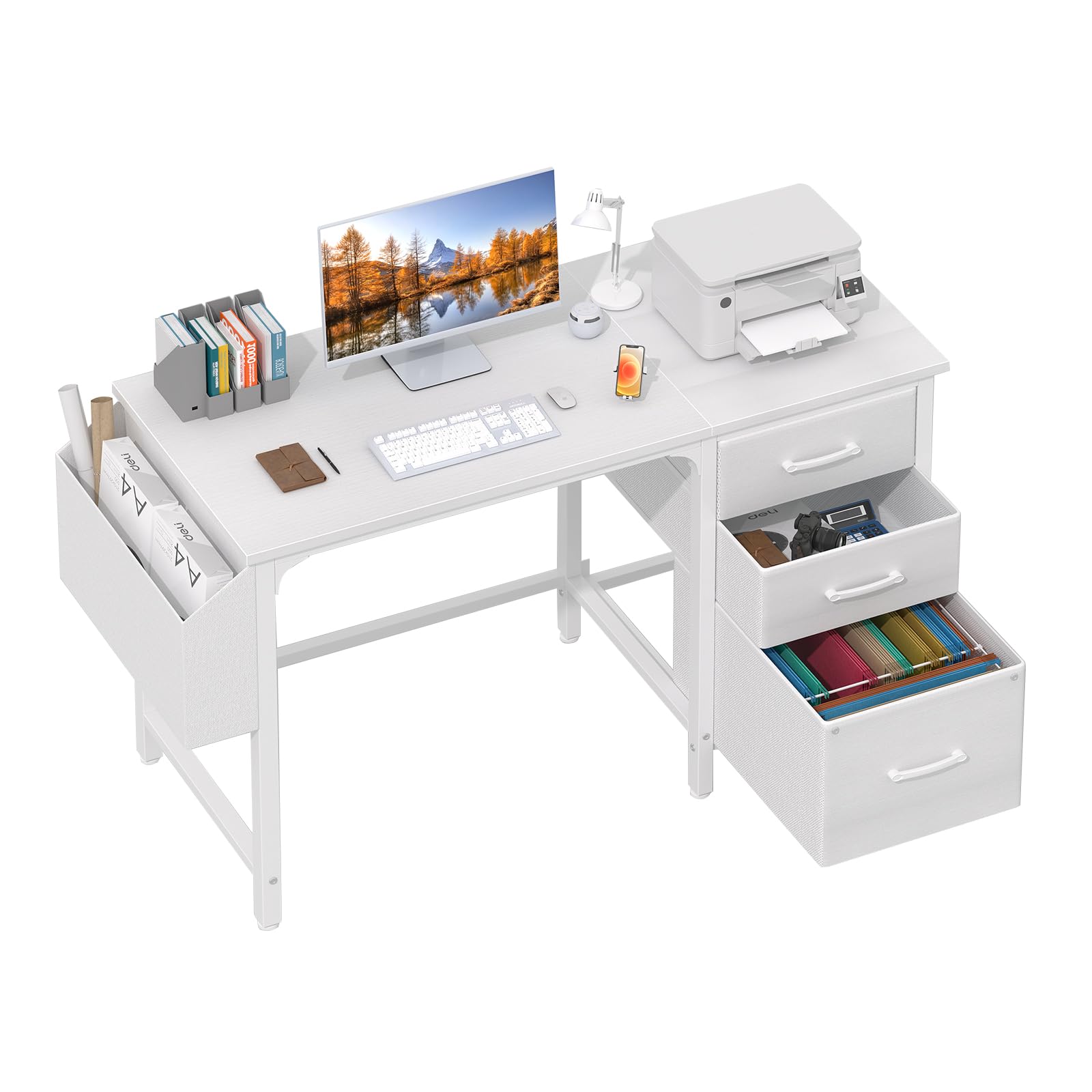 Lufeiya front view desk with drawers showing clean workspace benefit