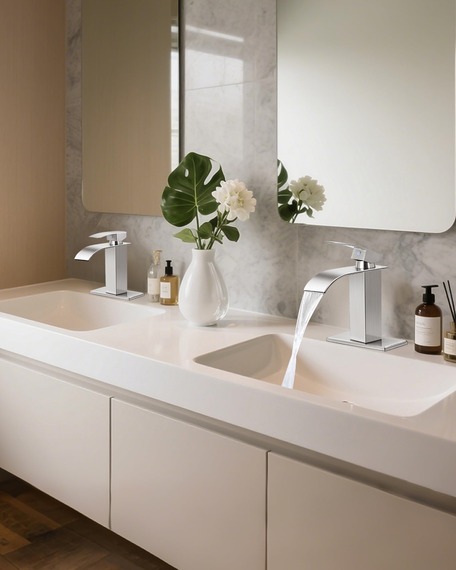 Ambiente de baño con grifo LUFG que aporta estilo y limpieza visual