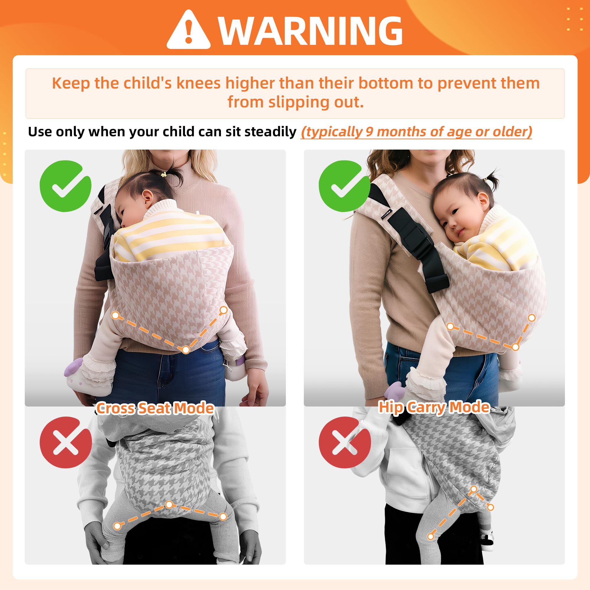 Lujifo front carry on father showing adjustable fit and balanced weight distribution