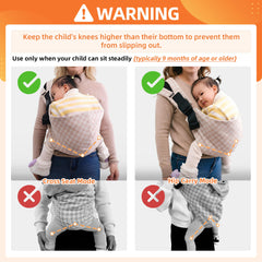 Lujifo front carry on father showing adjustable fit and balanced weight distribution