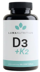 Luma Nutrition frasco frontal mostrando 60 softgels y diseño claro