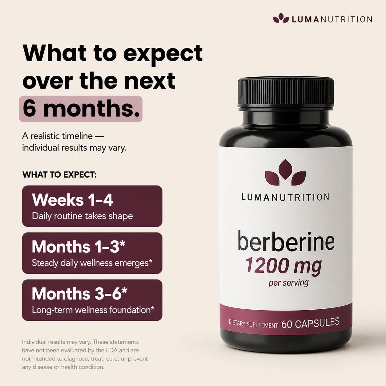 Luma Nutrition etiqueta principal con información de ingredientes