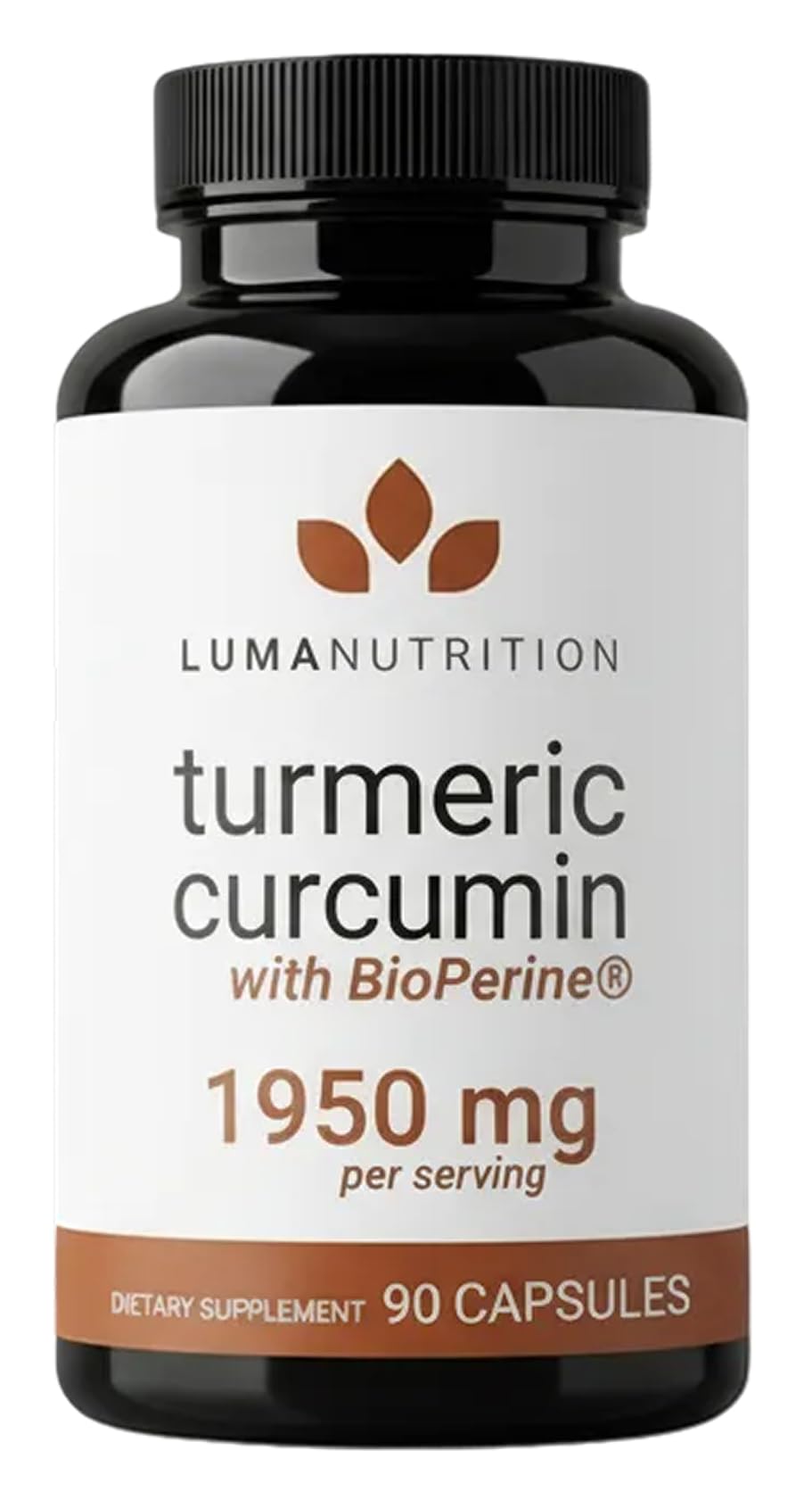 Luma Nutrition frasco frontal mostrando etiqueta clara y diseño profesional