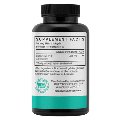 Luma Nutrition ingredient oil texture showing golden oil for better CoQ10 bioavailability