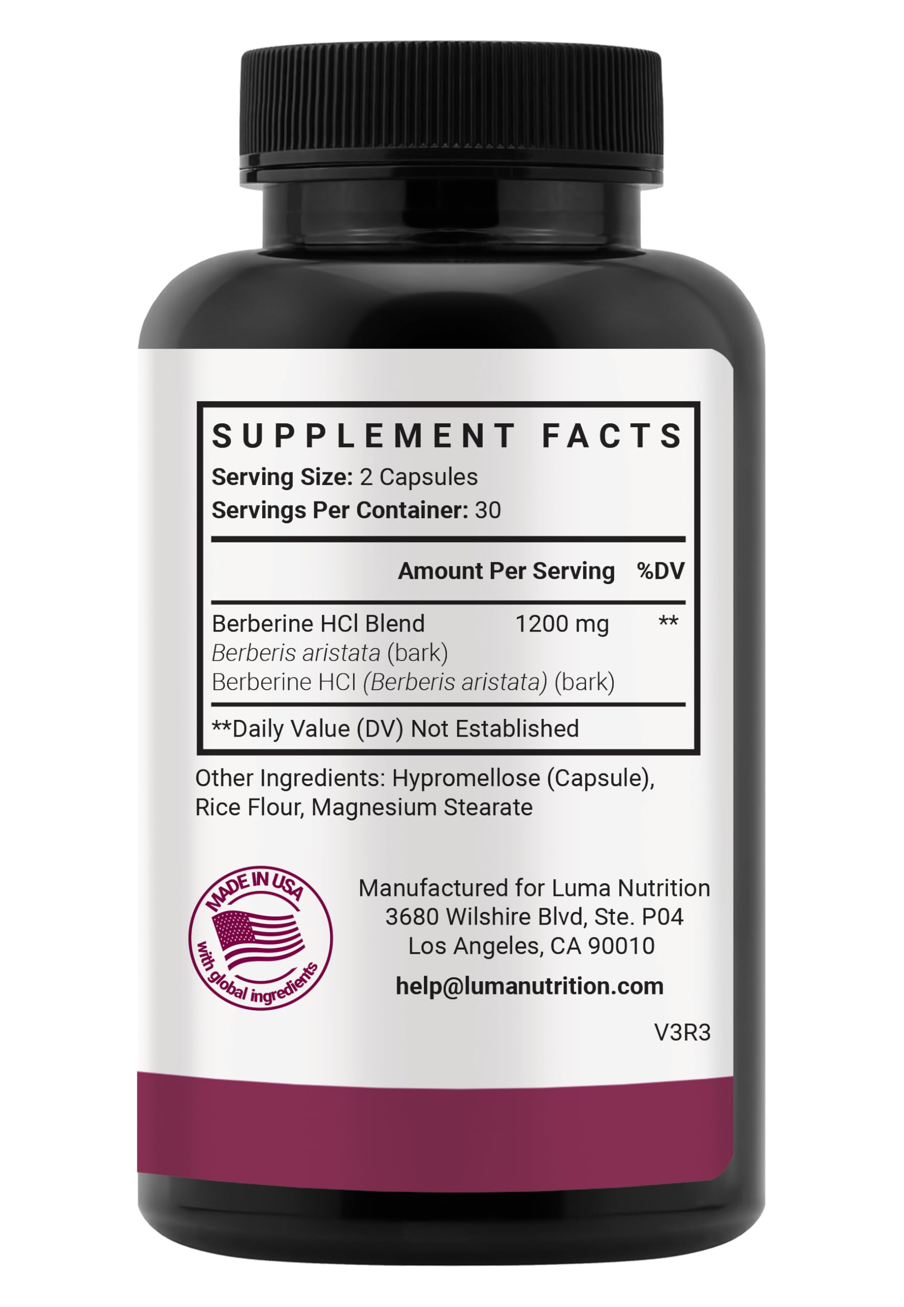 Luma Nutrition sello GMP indicando fabricación y control de calidad