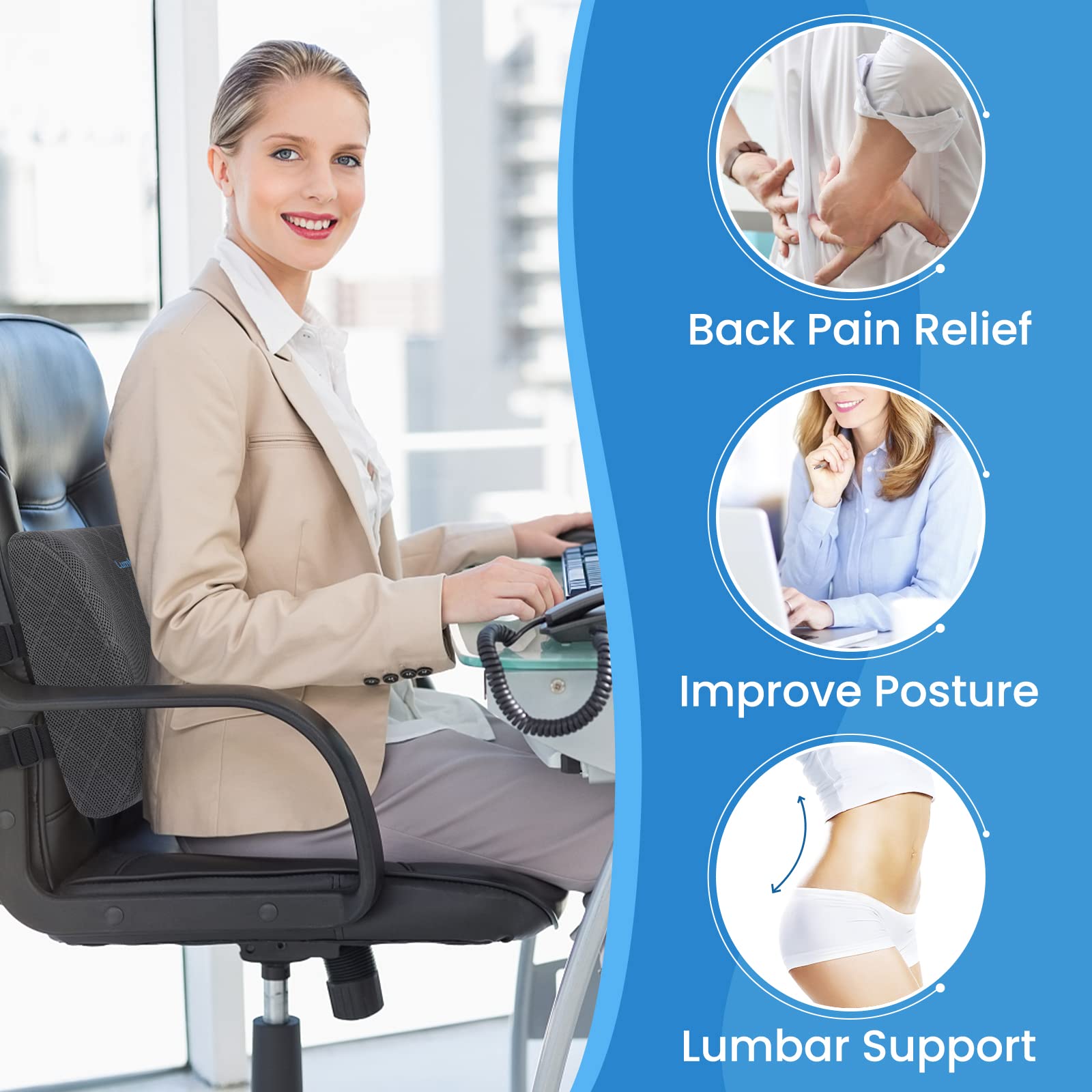 LumbarPal comparación de tamaño junto a una regla para referencia práctica