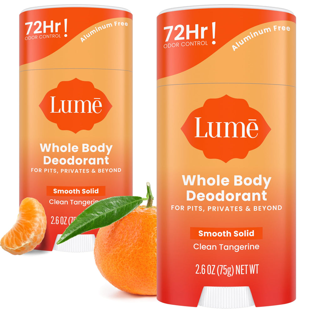 Lume Clean Tangerine frontal del empaque mostrando el producto y su fragancia
