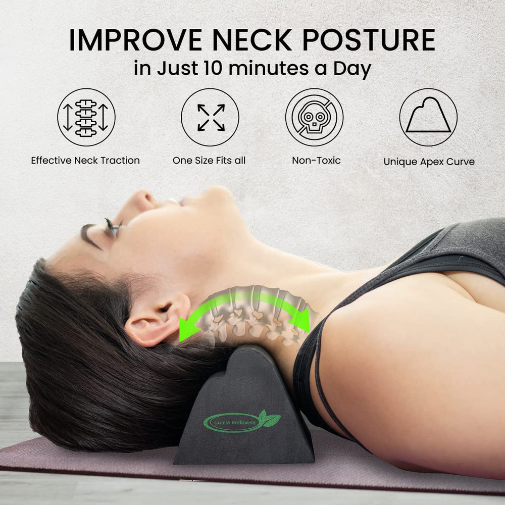 Lumia Wellness detalle del contorno que simula curvatura cervical para alivio