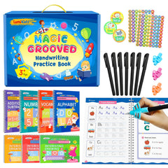 Lumikidz set completo mostrando cuadernos y accesorios para aprendizaje reutilizable