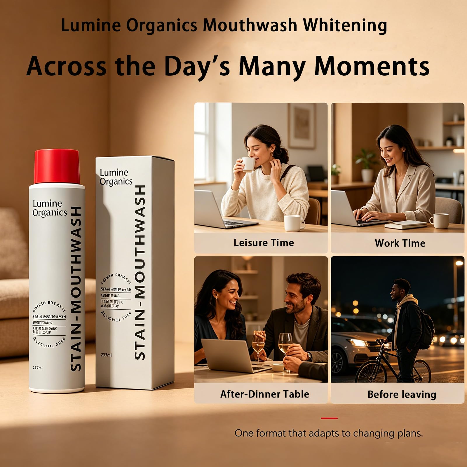 Lumine Organics etiqueta con ingredientes para tranquilidad del usuario
