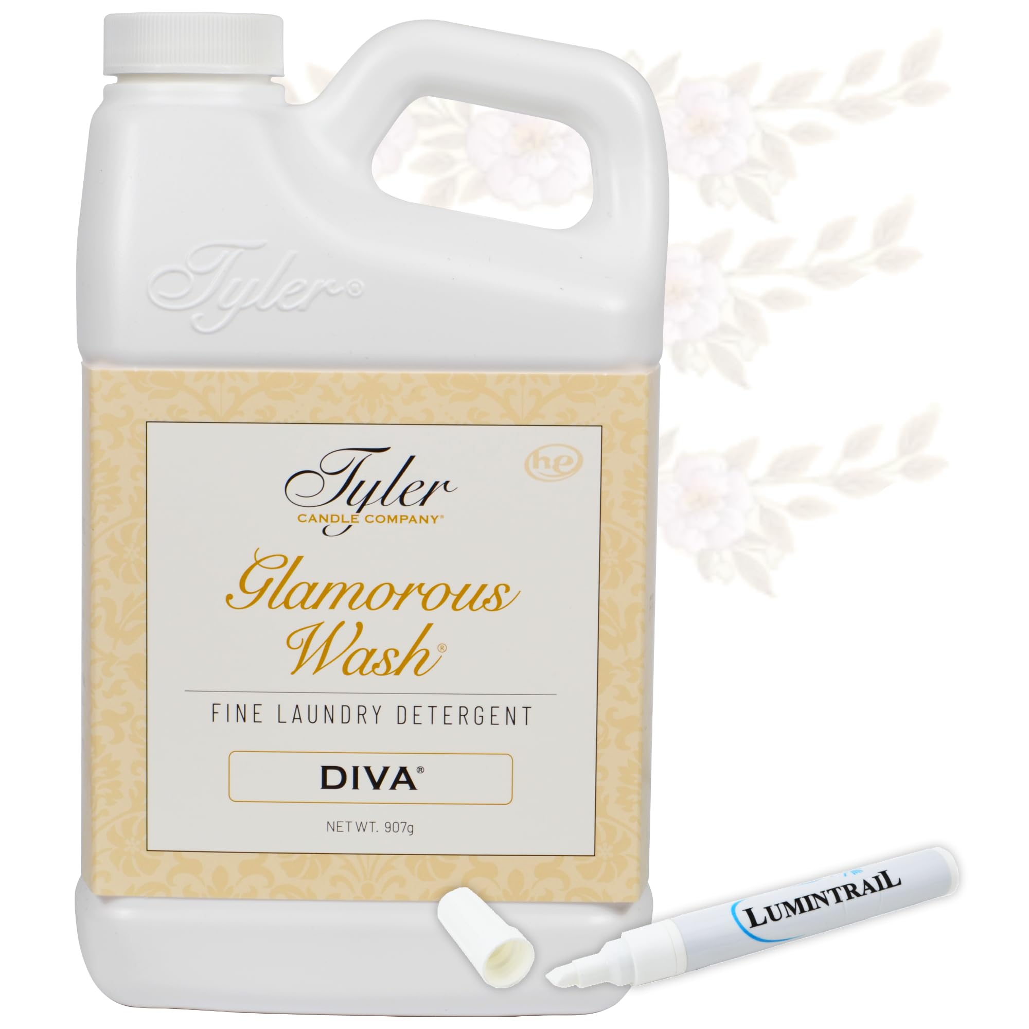 Lumintrail envase DIVA 32oz frontal mostrando la etiqueta y beneficio de limpieza