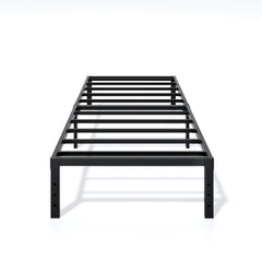 LUMUNANCE vista frontal de la cama metálica, base estable y estética