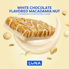 Luna Bar trozos de macadamia visibles que añaden sabor y crujido