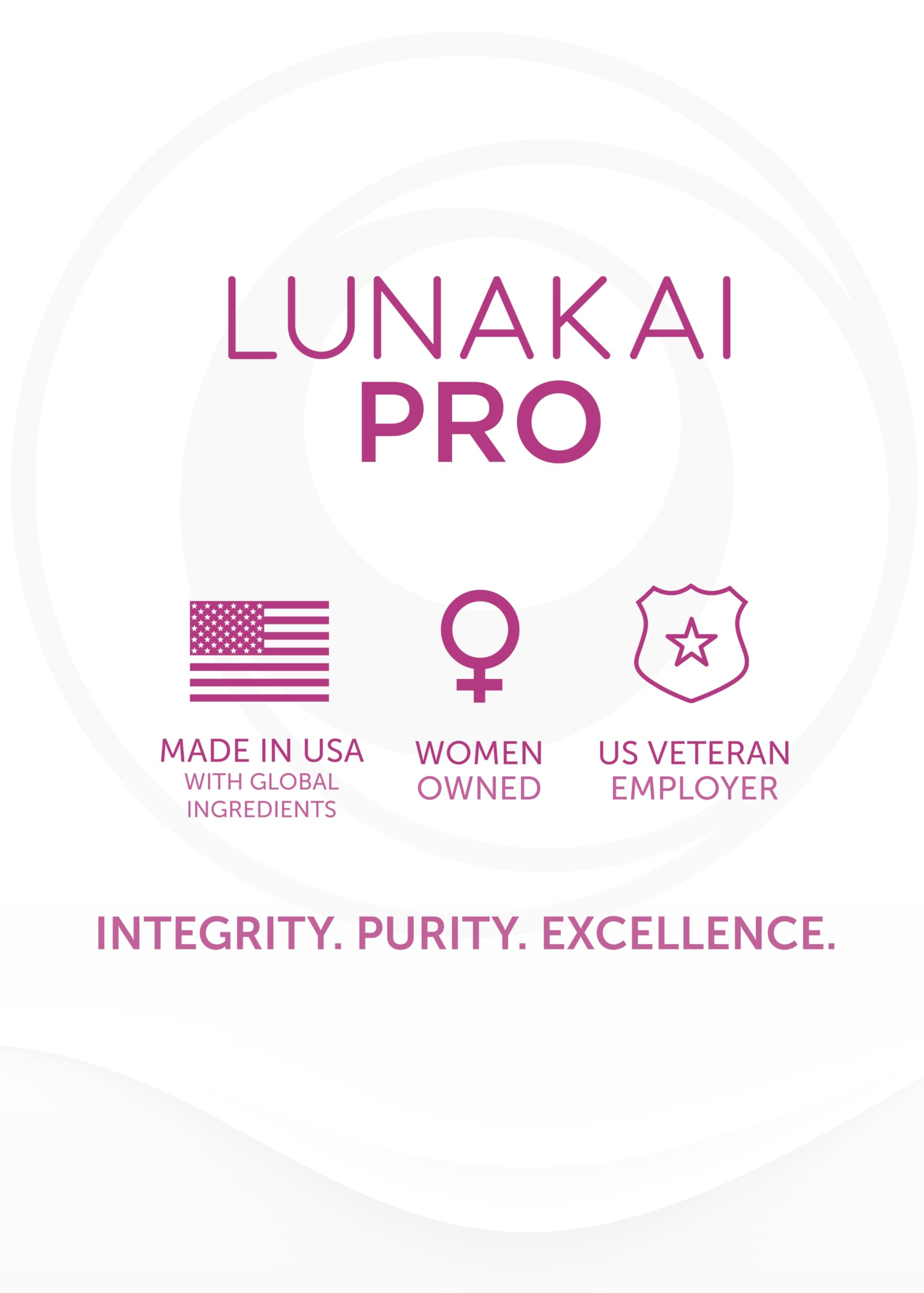Certificado GMP junto a Lunakai indicando pruebas de pureza y potencia