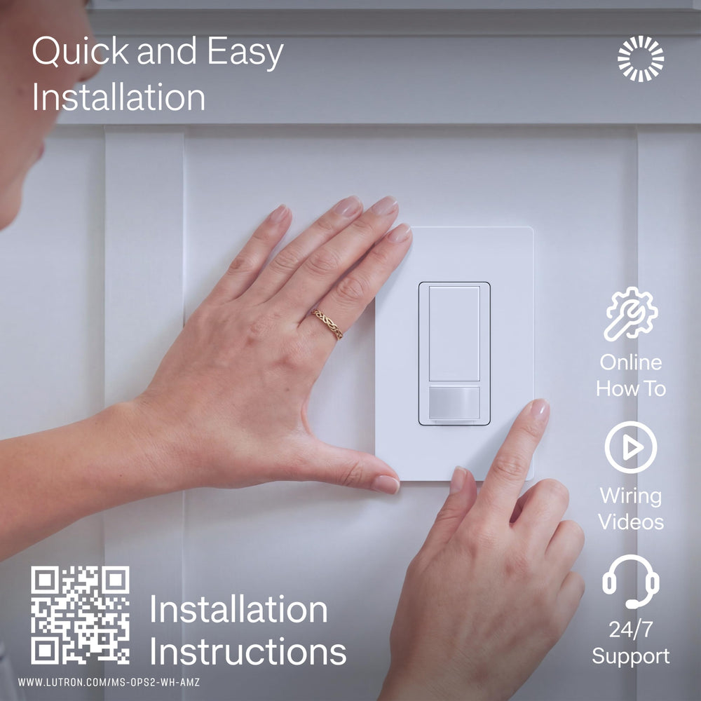 Lutron Maestro primer plano del sensor que detecta movimientos finos eficientemente