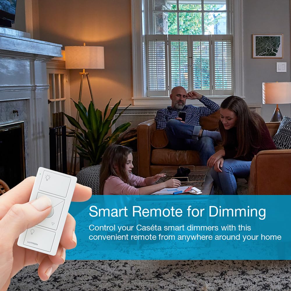 Lutron Pico detalle de botones que muestra la textura y facilidad de uso para regular intensidad