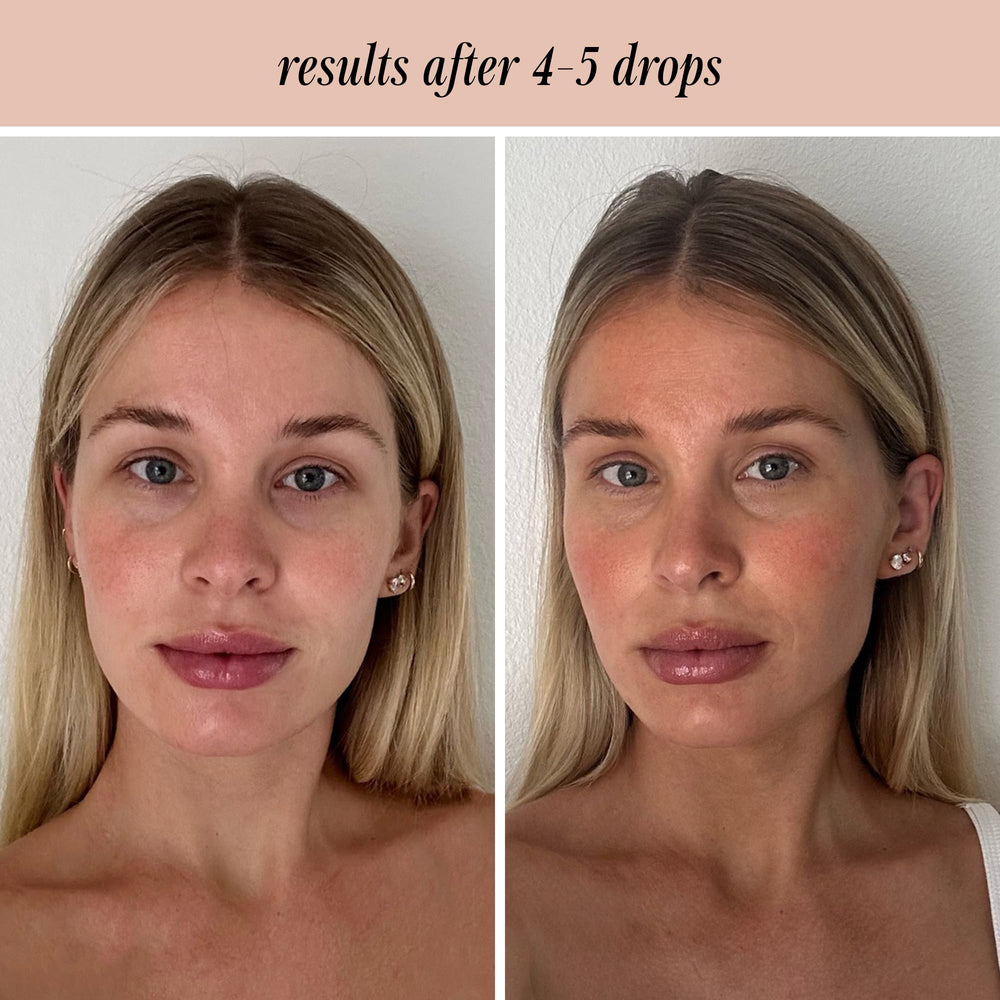 Lux Unfiltered gotas usadas antes del maquillaje sin pilling