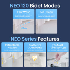 LUXE Bidet NEO 120 mangueras de acero que aseguran durabilidad y seguridad