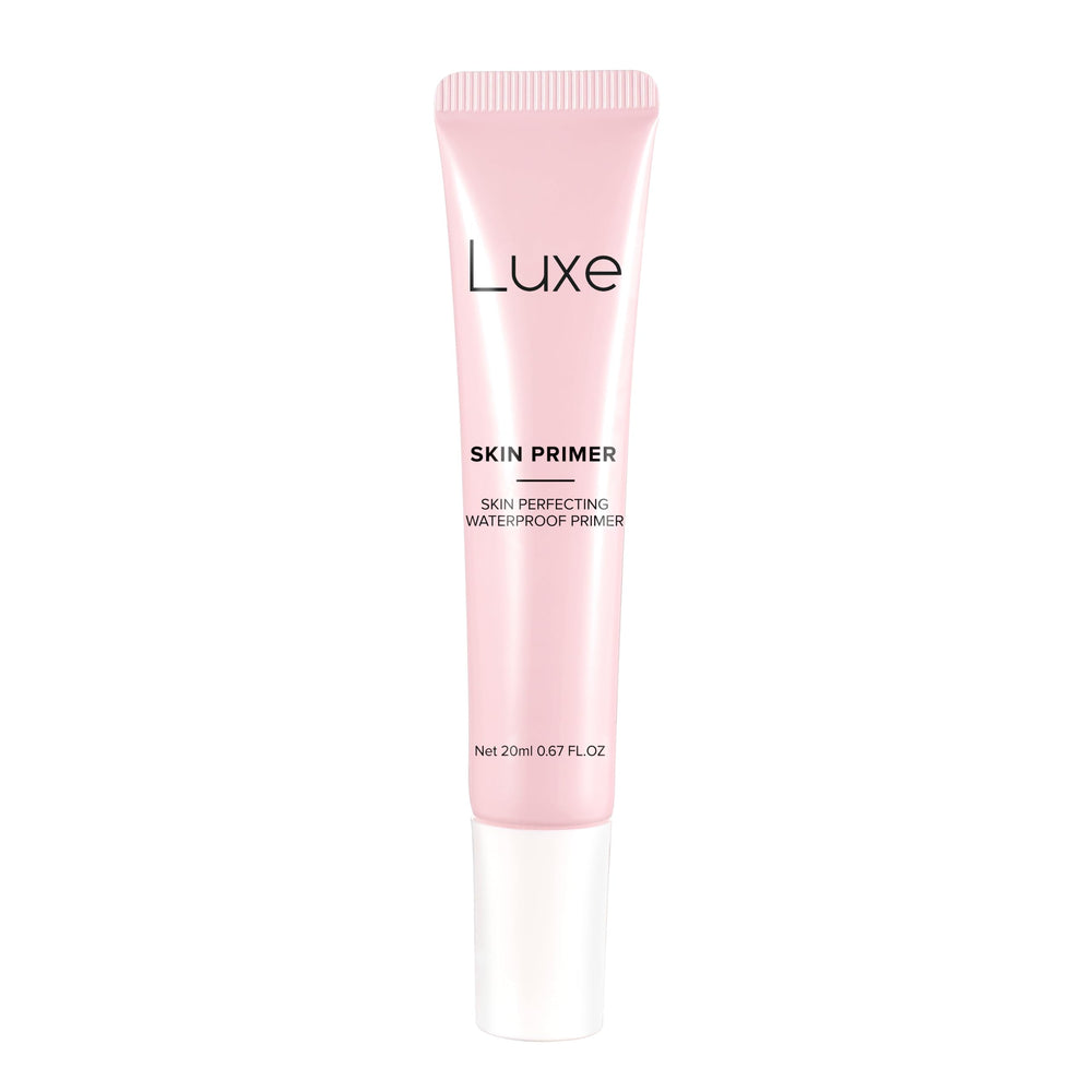 LUXE primer frente del envase mostrando diseño y beneficio de perfección