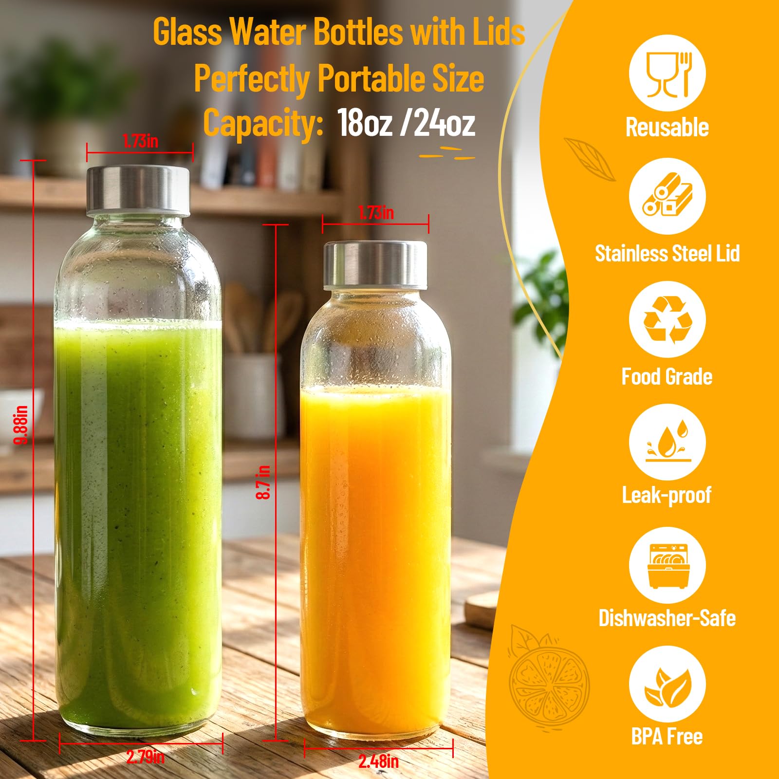 Luxfuel botella con zumo de fruta fresca, mantiene sabor sin olores