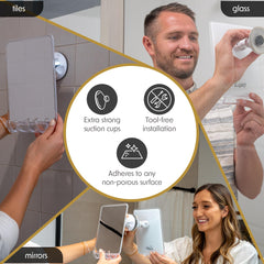 Luxo persona afeitándose en la ducha demostrando comodidad y ahorro de tiempo