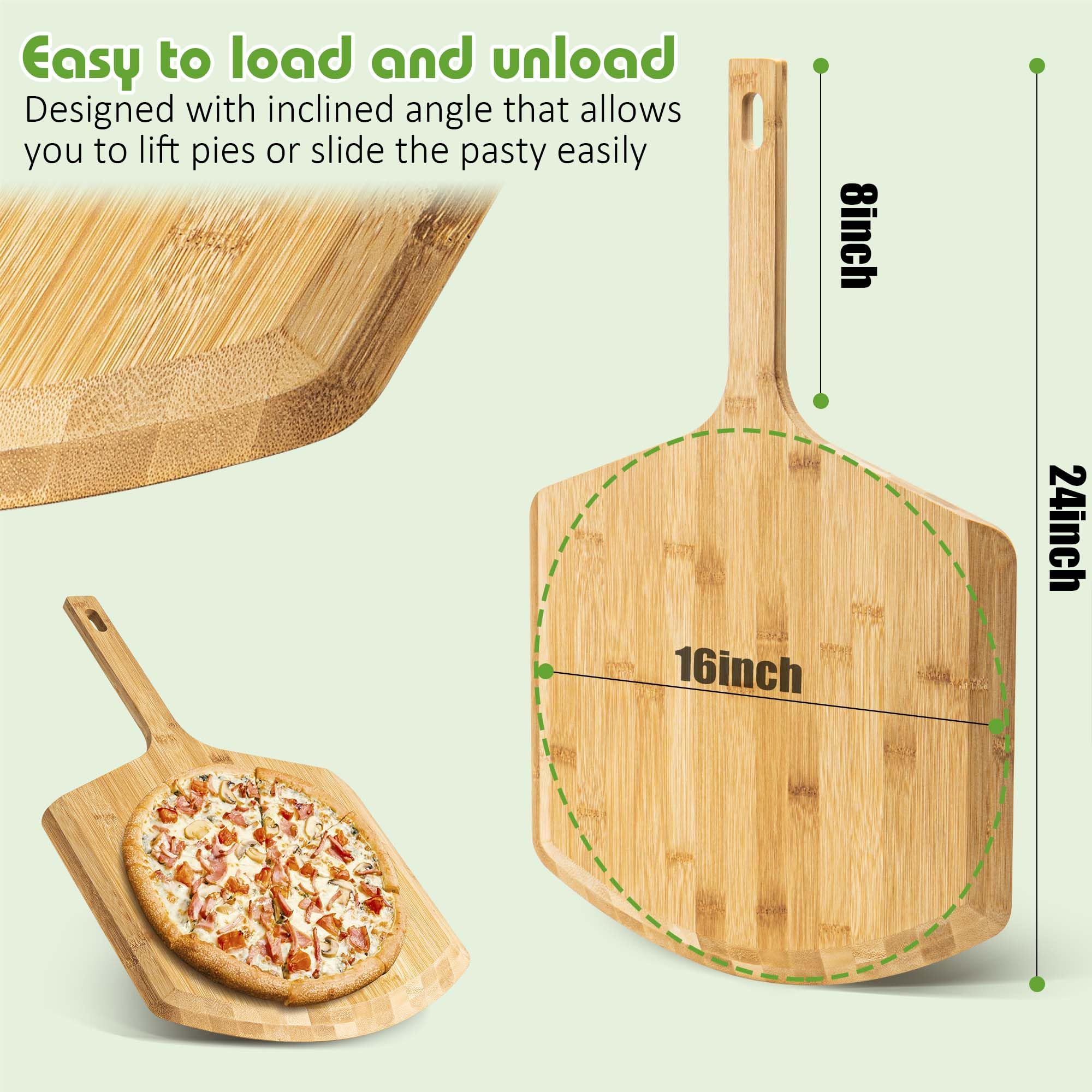 LX LERMX tabla con pizza siendo cortada, práctica para servir
