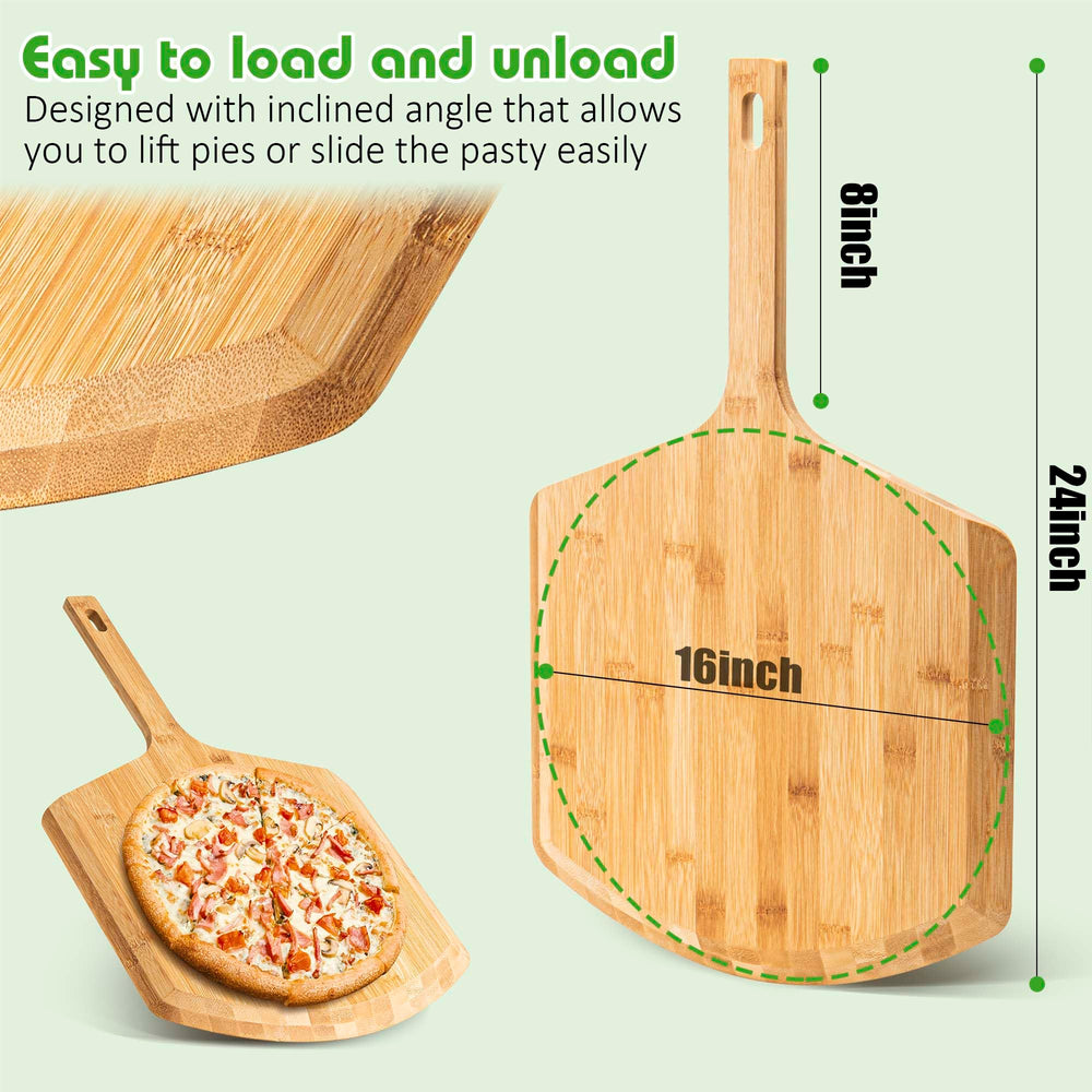 LX LERMX tabla con pizza siendo cortada, práctica para servir