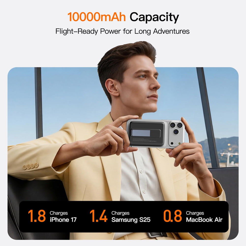 LYAOAO held in hand to show compact 10000mAh size for everyday carry