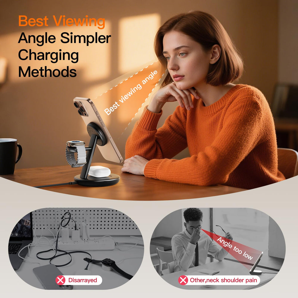 LYAOAO vista lateral mostrando la entrada USB-C para conexión única