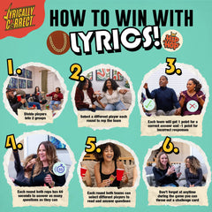 Lyrically Correct juego en mesa con jugadores divirtiéndose y generando interacción