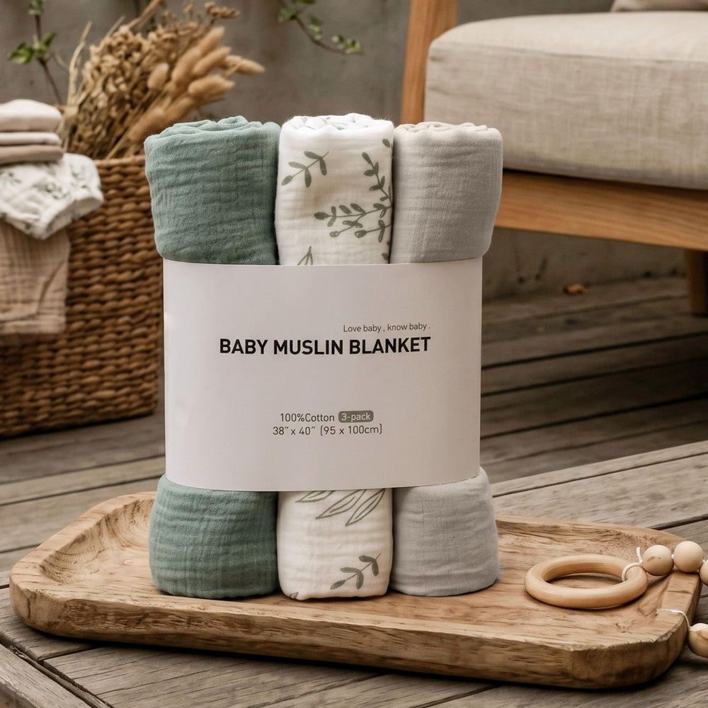 LYRICHOM BABY set de 3 mantas presentado como regalo ideal para baby shower